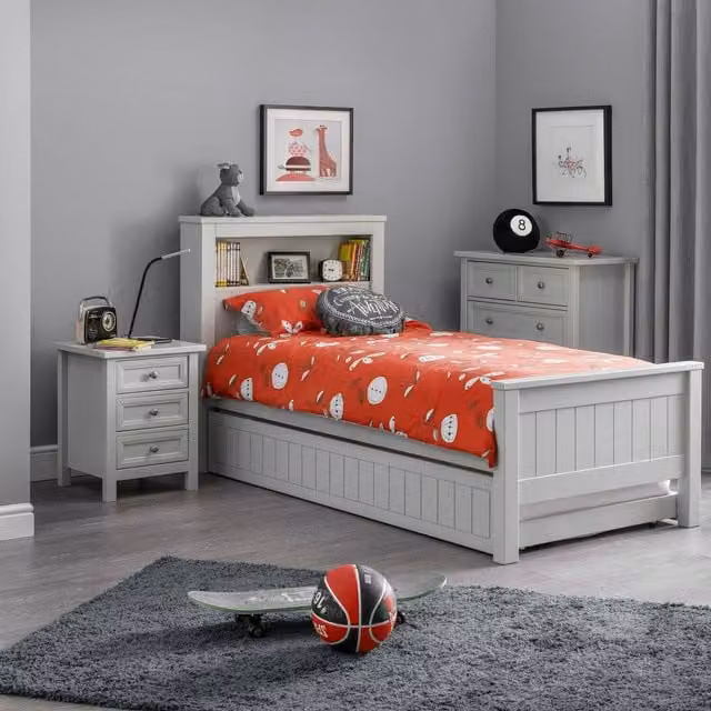 Julian Bowen Maine Set of Underbed Storage in Grey Lacquered MDF and Wood