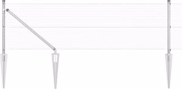 Berkfield Home Silver Galvanised Steel Welded Wire Fence with 13 Round Spike Posts, W: 0.6 m, L: 25 m – 1