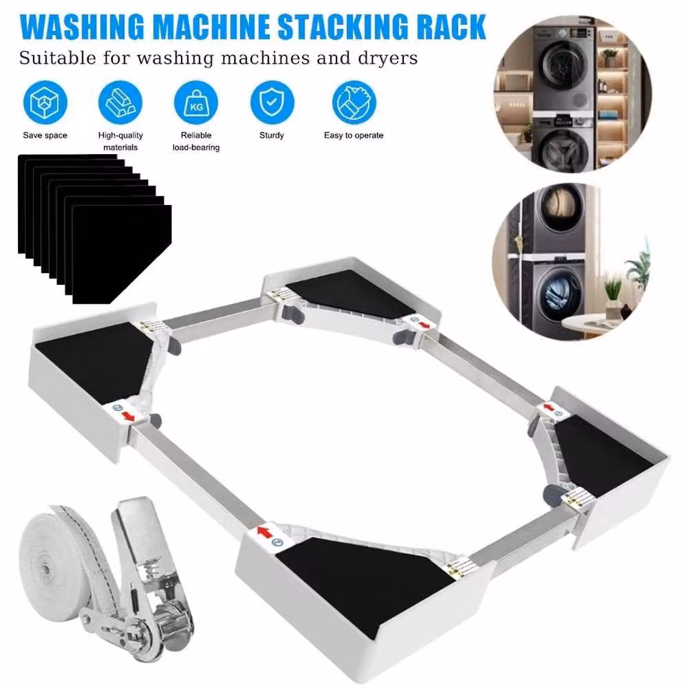 FLAVORA Adjustable Washer Dryer Stack Kit in White – 5