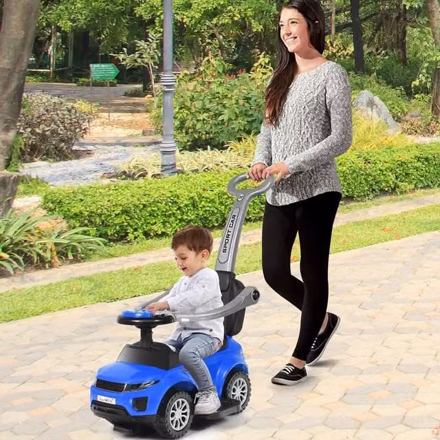 Costway 3 in 1 Ride on Push Car, Blue