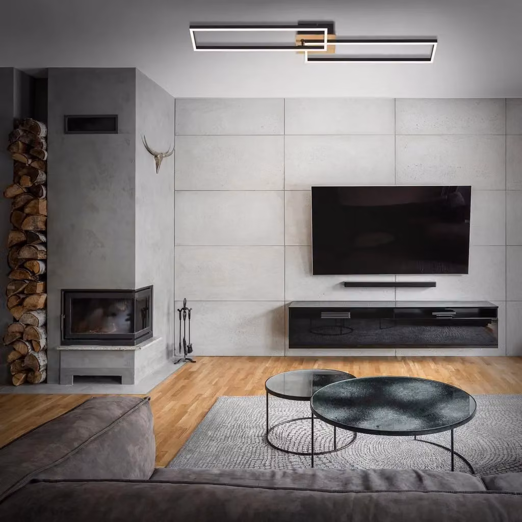 Briloner Black Wood CCT LED Wall and Ceiling Light, Dimmable with Remote Control – 4