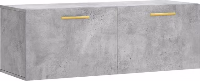 Berkfield Home Wall Mounted Cabinet in Concrete Grey, W: 100 cm, D: 36.5 cm, H: 35 cm