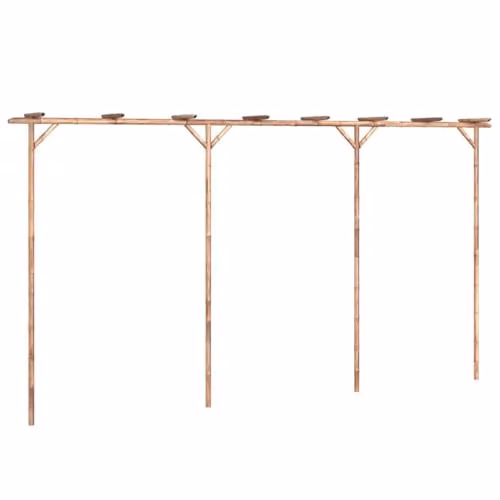 vidaXL Bamboo Pergola in Brown, W/D/H: 385 x 40 x 205 cm – 1
