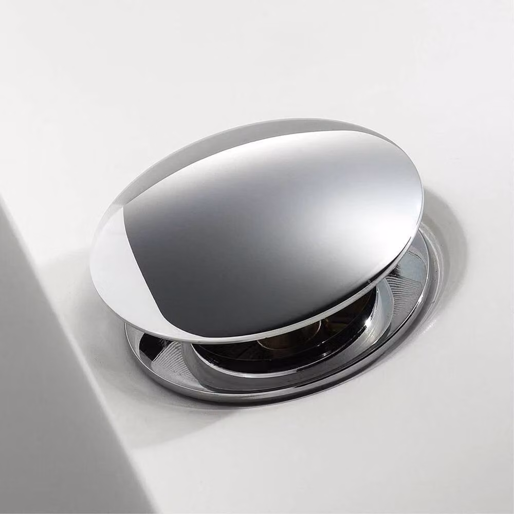 NESTLUNE 38mm Chrome Brass Basin Pop Up Waste with Click System in Silver – 3
