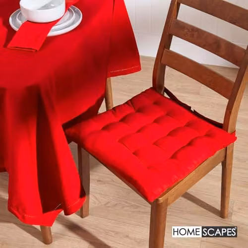 Homescapes Plain Red Round Cotton Tablecloth, Diameter: 178 cm – 4