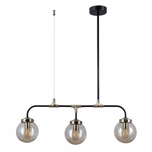 Netlighting Valpena Industrial Retro 3 Light Bar Pendant Ceiling Light, Black