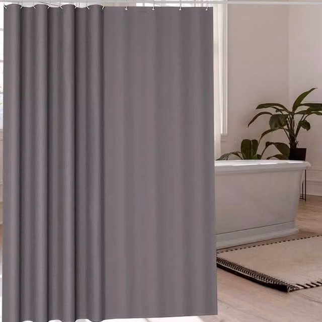 KORVIXA Waterproof and Mould-Resistant Weighted Shower Curtain in Dark Grey, W: 180 cm, H: 200 cm