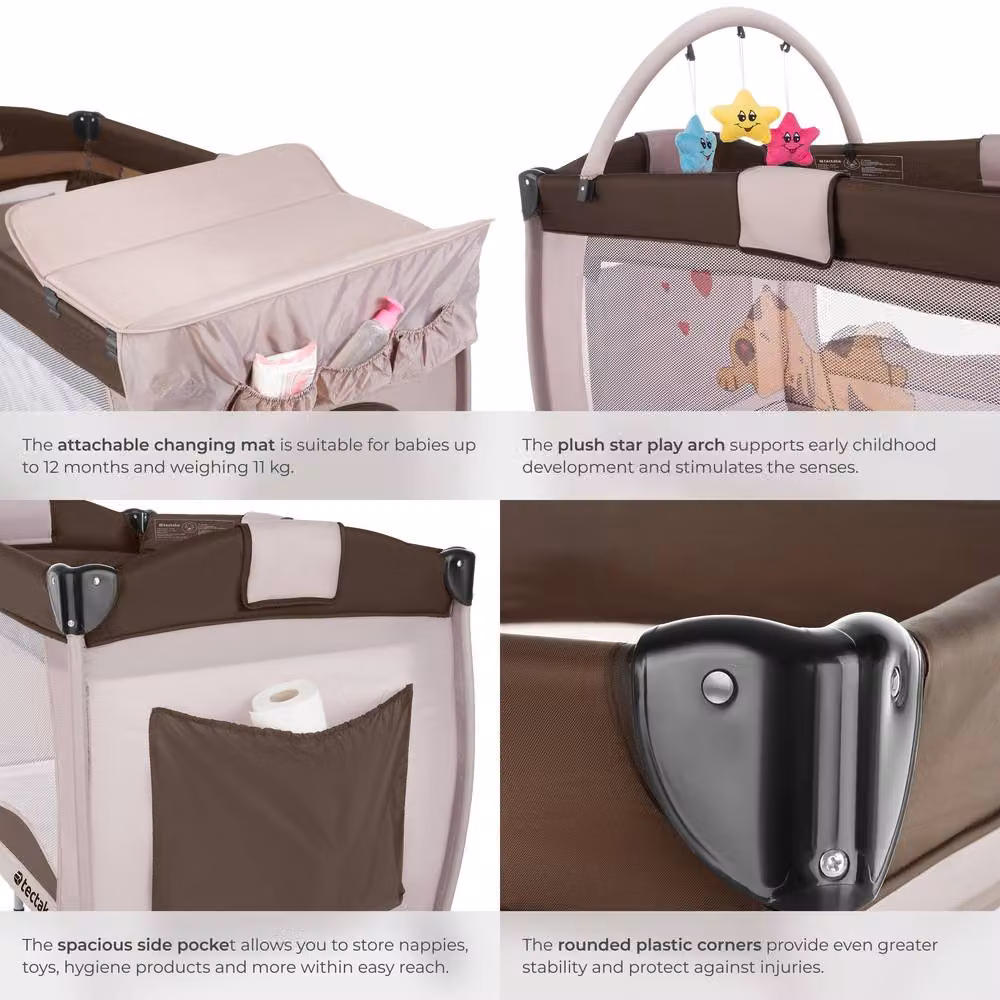 tectake Large Travel Cot for Dogs in Brown – 6