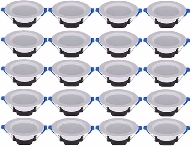 VOGREX Dimmable LED Recessed Downlight Panel Light, White, 20 Pack
