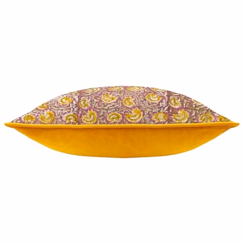 Paoletti Chedworth Floral Cotton Velvet Square Cushion in Pink and Gold, W/D/H: 50 x 50 x 50 cm – 2