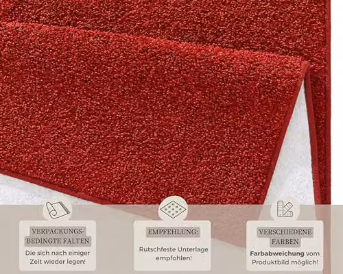 Hanse Home Pure Modern Plain Woven Rug in Red and Brown, W/D: 140 x 200 cm – 2