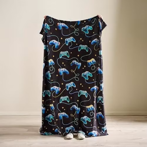 Catherine Lansfield Gamer Cosy Fleece Throw Blanket, Black, W/D/H: 130 x 170 cm – 3