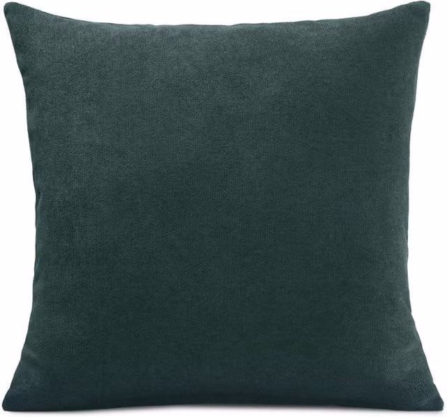 Livinluxury Plain Green Velvet Chenille Square Cushion