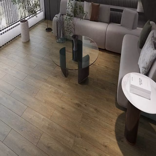 AGT EfftPre Wood Effect Click Laminate Flooring in Walnut Brown