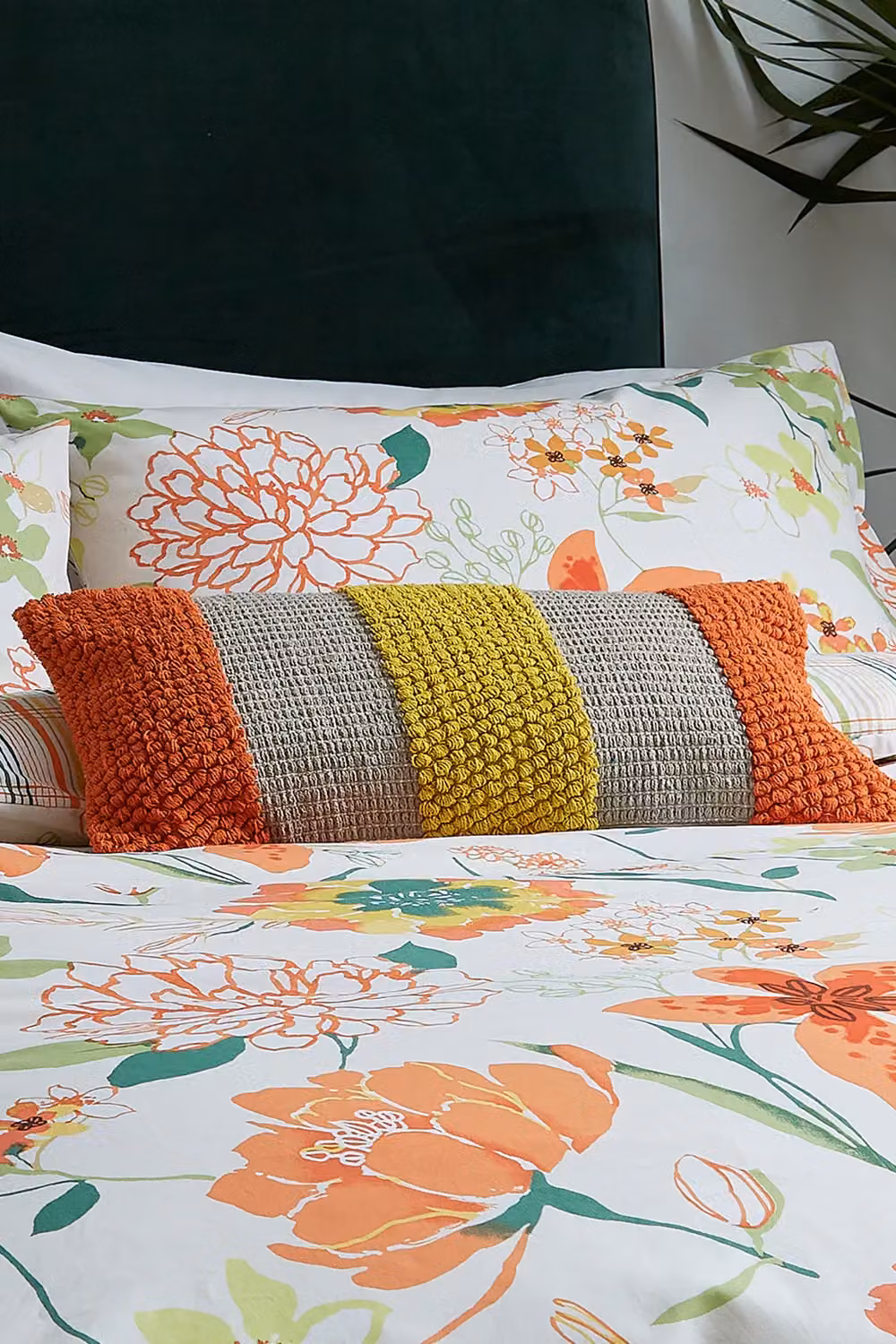 Helena Springfield Isla Striped Woven Cotton Cushion in Orange, W: 50 cm, H: 30 cm, D: 30 cm – 2