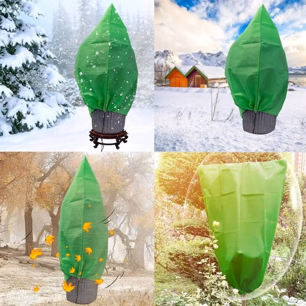 NESTLUNE Heavy Duty Frost Protection Fleece Bags in Green, H 100 cm x W 15 cm – 4