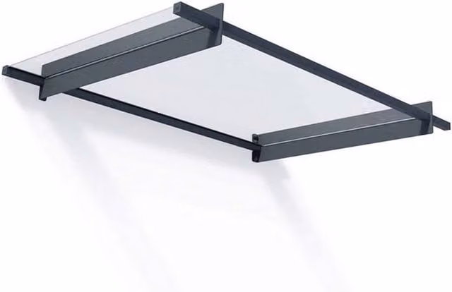 Palram Nancy Door Awning Canopy in Grey and Clear, L: 150.5 cm – 1
