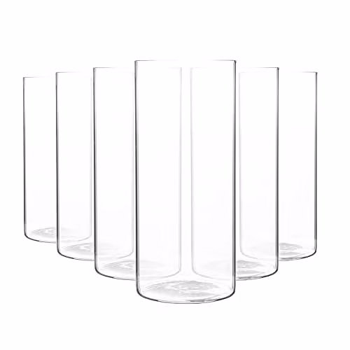 Argon Tableware Scandi Open Glass Storage Jars, 1.5 l, 6 Pack, Transparent