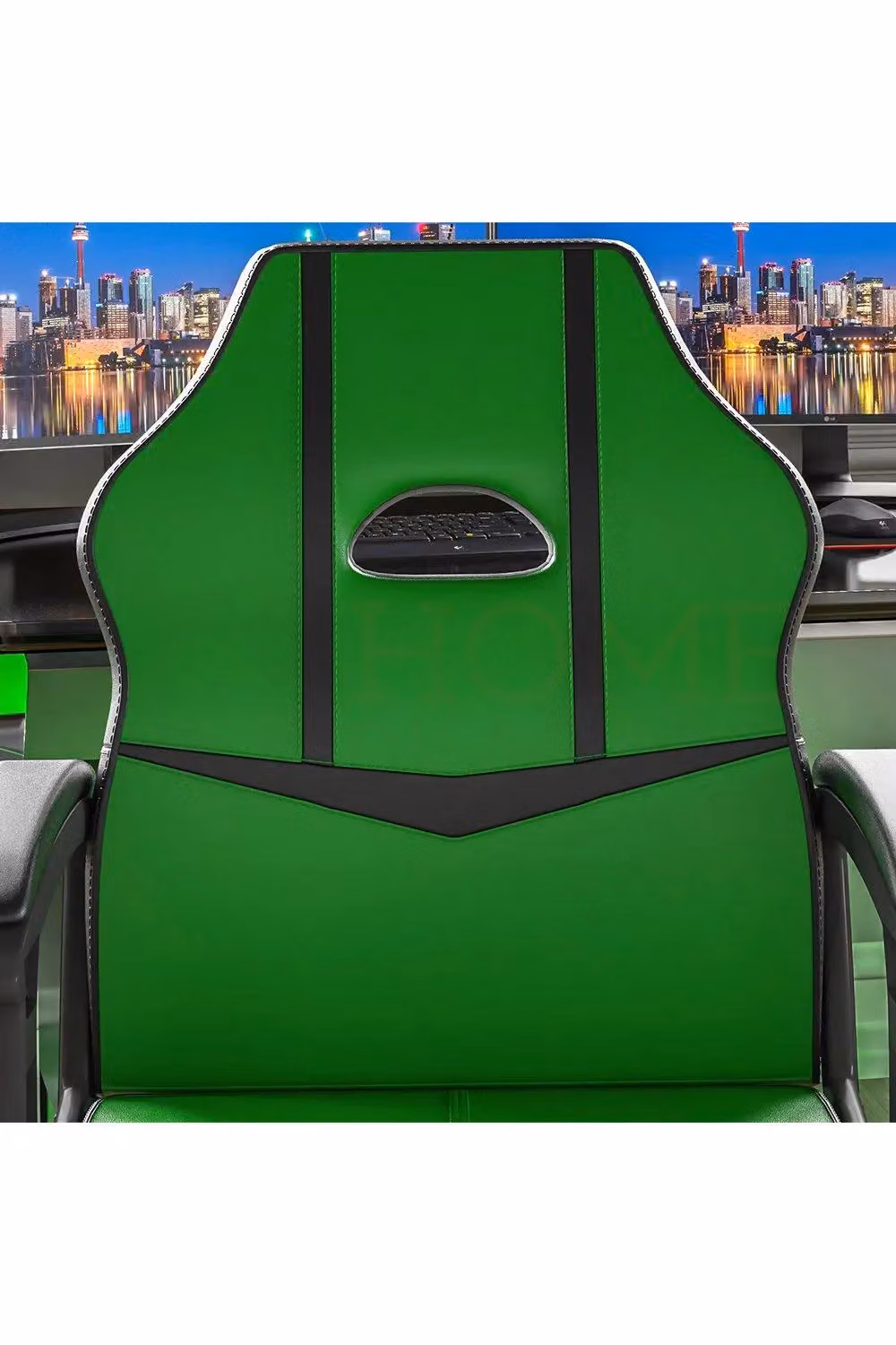 Vida Designs Comet Green Fabric Gaming and Office Chair with Armrests and Height Adjustment – 3