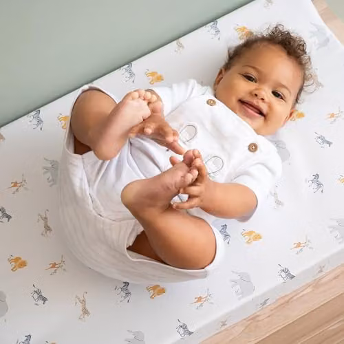 Clair de Lune Jungle Dream Anti-Roll Wedge Baby Changing Mat, Multicolour, W: 69 cm, D: 44 cm – 2