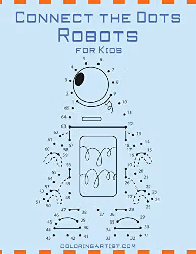 Connect the Dots Robots for Kids: 1 Multicolour Paper Activity Book