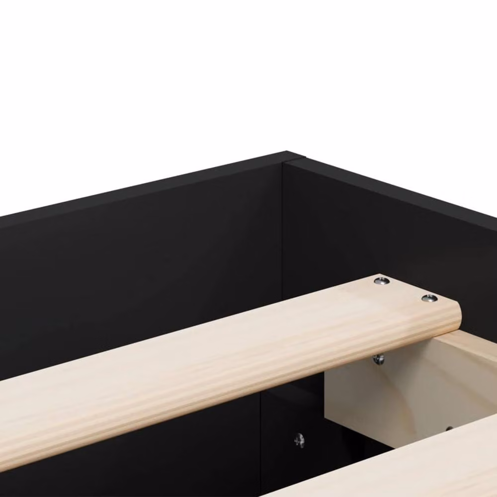 Berkfield Home Modern Bed Frame with Drawers in Black, W/D/H: 180 x 200 cm – 4