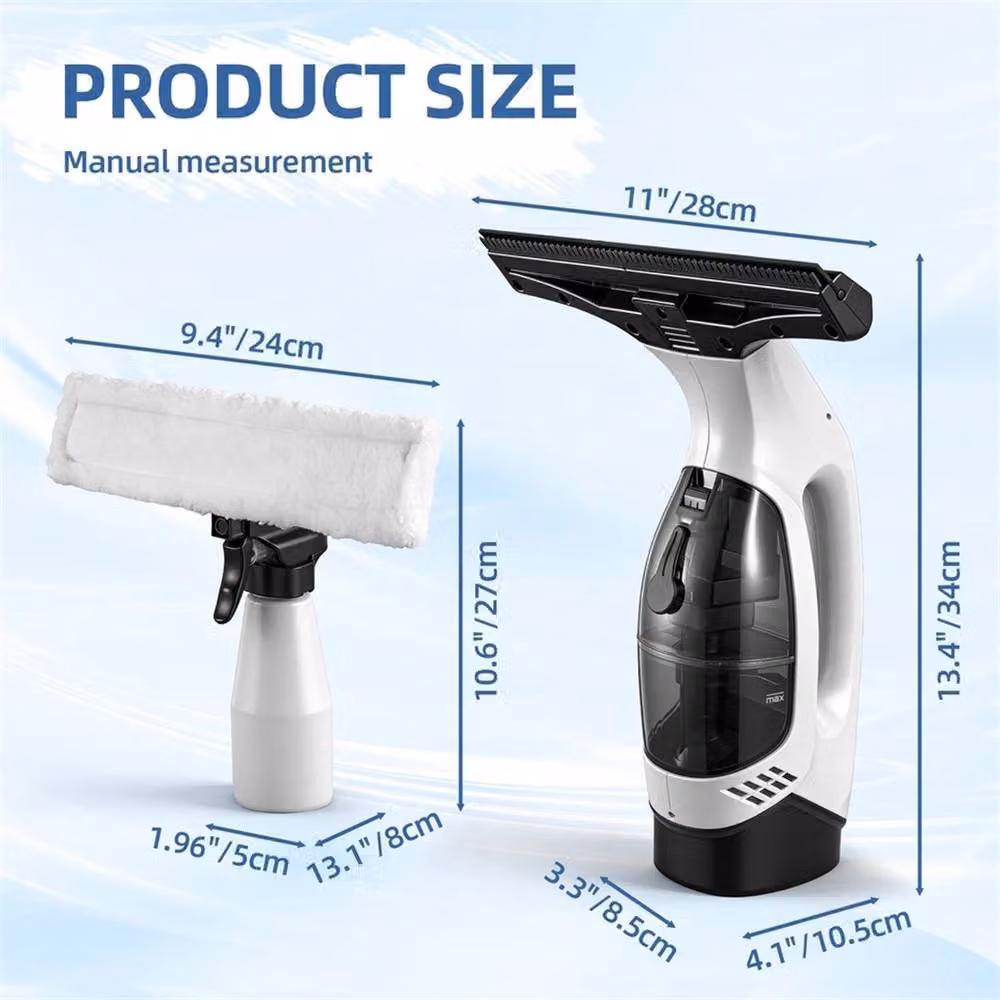 EONLION Rechargeable Window Vacuum Cleaner in White with 150ml Tank, Height: 100 cm – 2