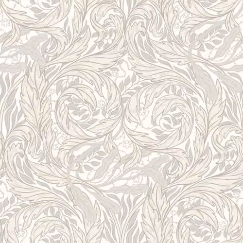 Muriva Vale Leaf Arts and Crafts Botanical Floral Wallpaper in Beige