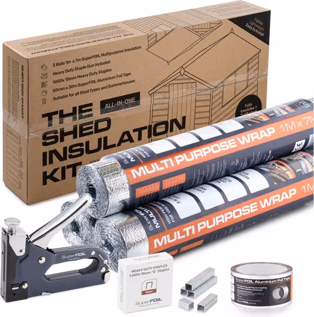 SuperFOIL Aluminium Composite Shed Insulation Kit, Silver, 21 sq.m.