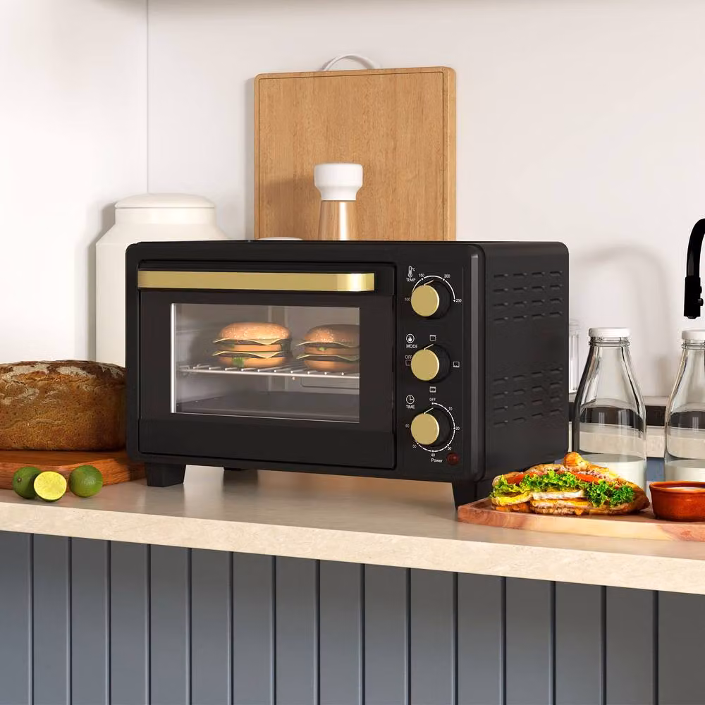 HOMCOM 16L Mini Countertop Oven with Adjustable Timer and Auto Shut-off, 1400W, Black – 2