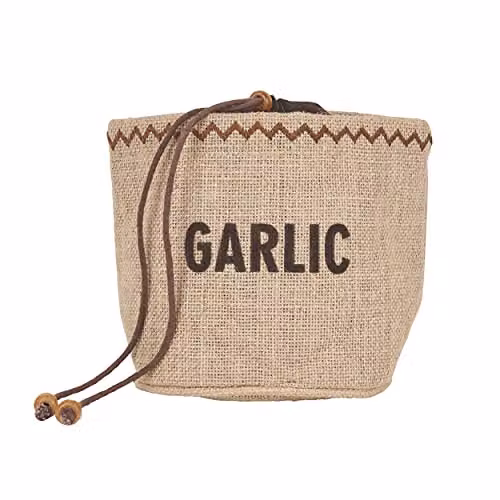 Natural Elements Hessian Garlic Storage Bag in Brown – 1