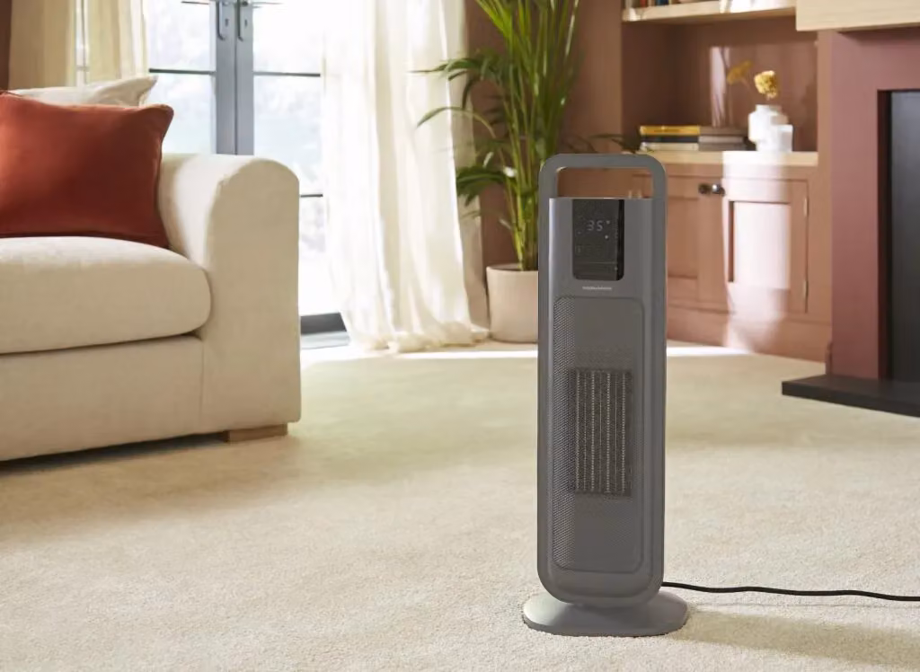 Morphy Richards HeatFlux 2kW Ceramic Tower Fan Heater with Remote Control in Grey – 2