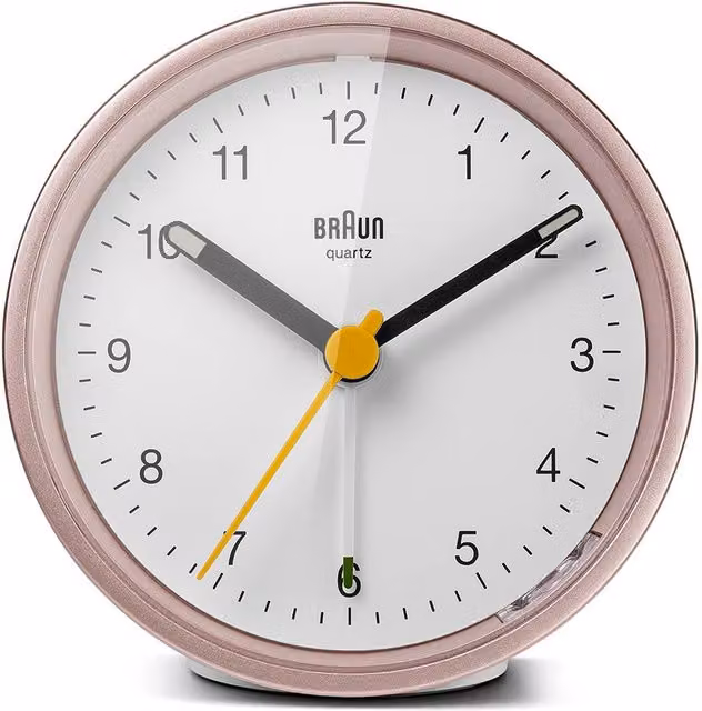 Braun Classic Analogue Alarm Clock in Gold