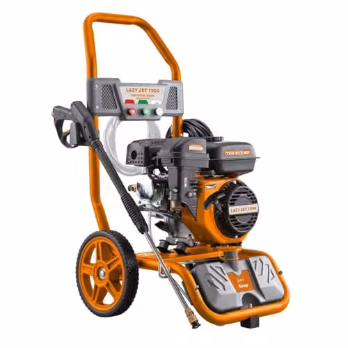 Ark Mat Petrol Pressure Washer with 7BHP Engine, 185 Bar Pressure and 8L/Min Flow Rate in Orange – 1