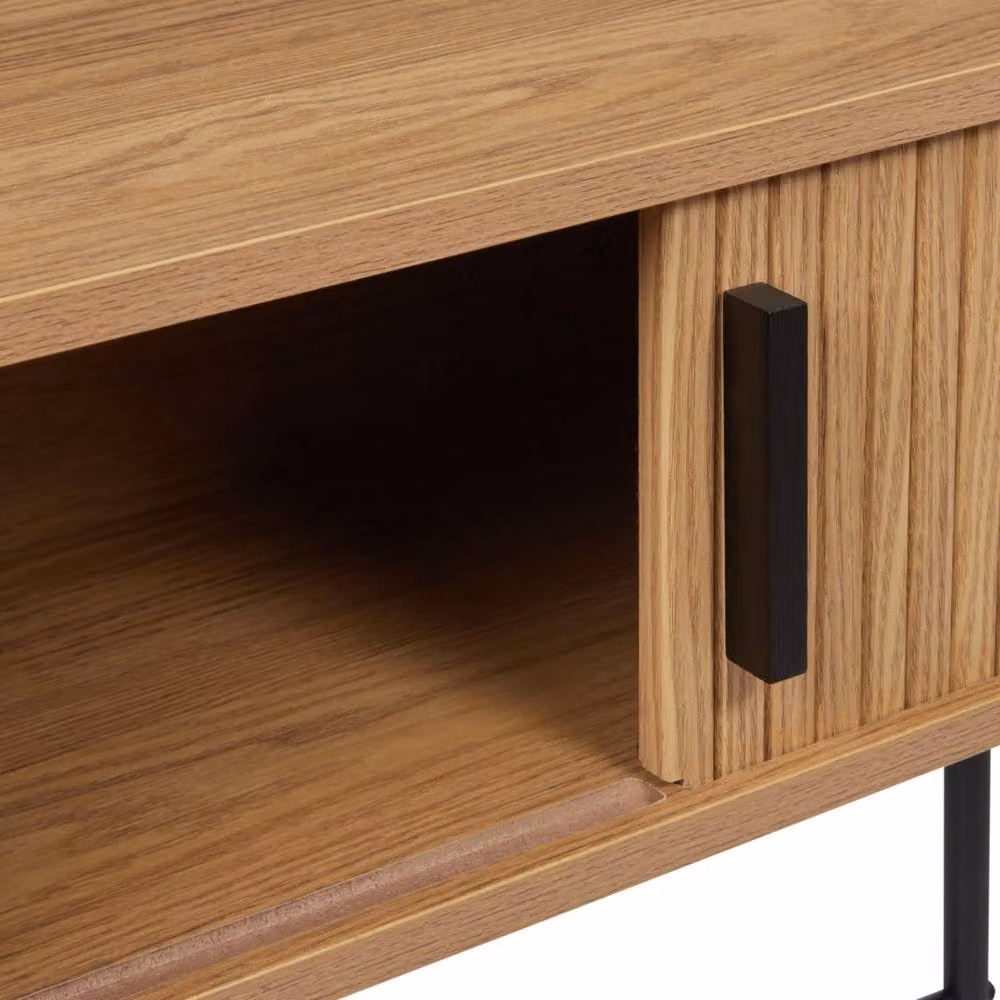 Wyld and Coco Retro Console Table in Light Brown and Black – 4
