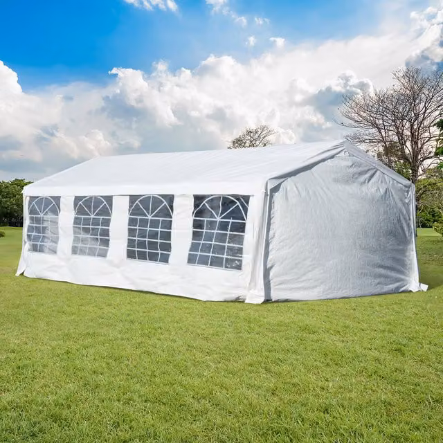 Outsunny Garden Gazebo Party Tent, White, 800cm