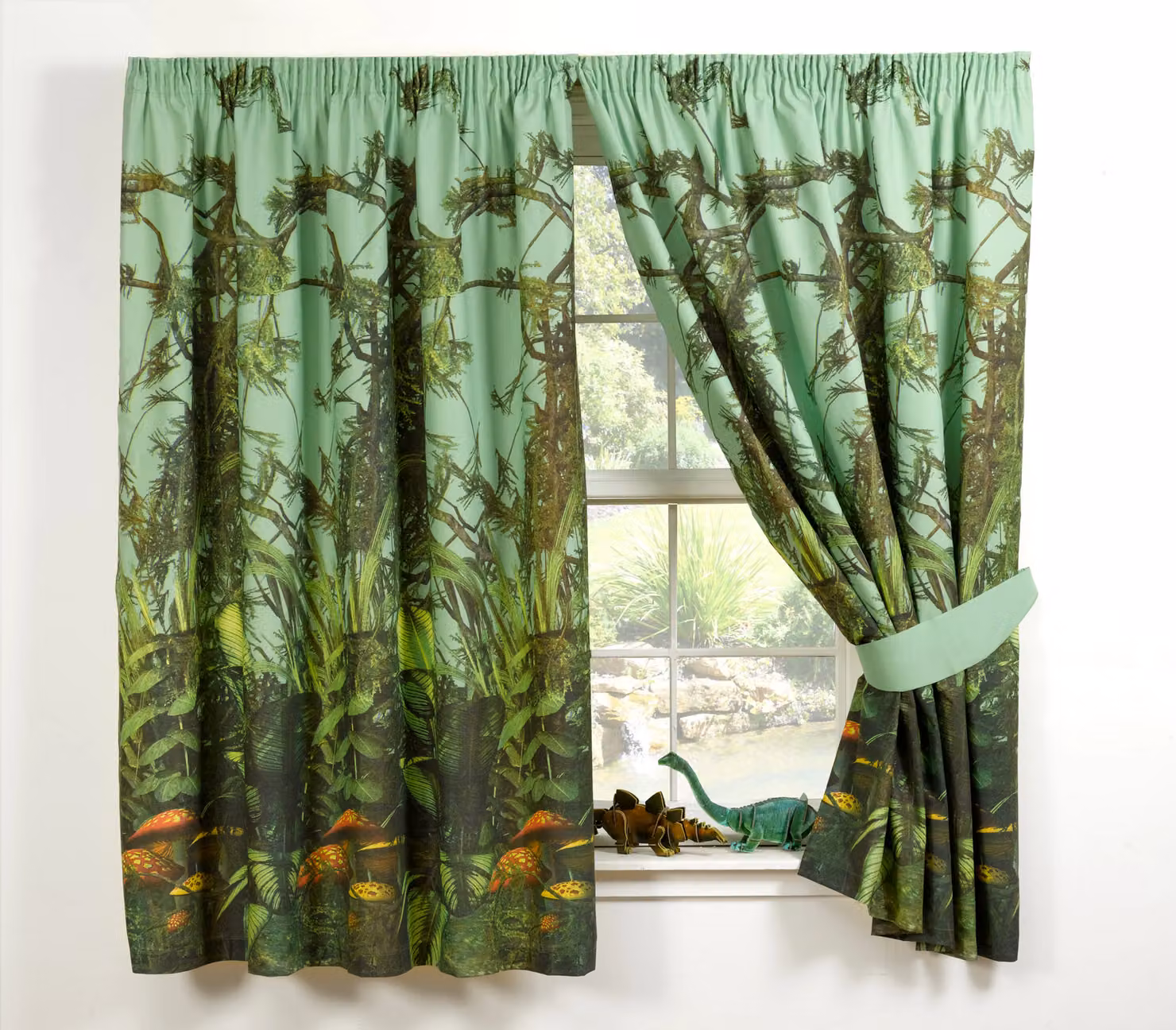 Rapport Home T-Rex Eyelet Curtains in Green, W: 183 cm, H: 168 cm