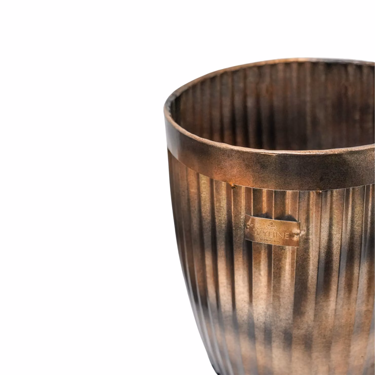 Ivyline Hampton Copper Metal Planter Set, Orange Bronze, Pack of 2, H: 44 cm, W: 35 cm, D: 35 cm – 2