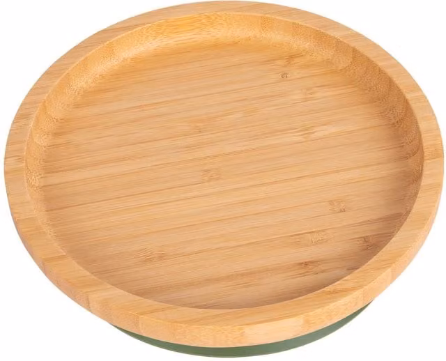 Tiny Dining Bamboo Baby Suction Bowl in Light Green and Brown