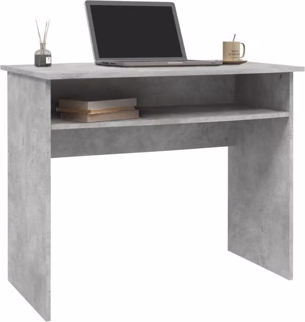 Berkfield Home Modern Writing Desk in Grey, W/D/H: 90 x 50 x 74 cm