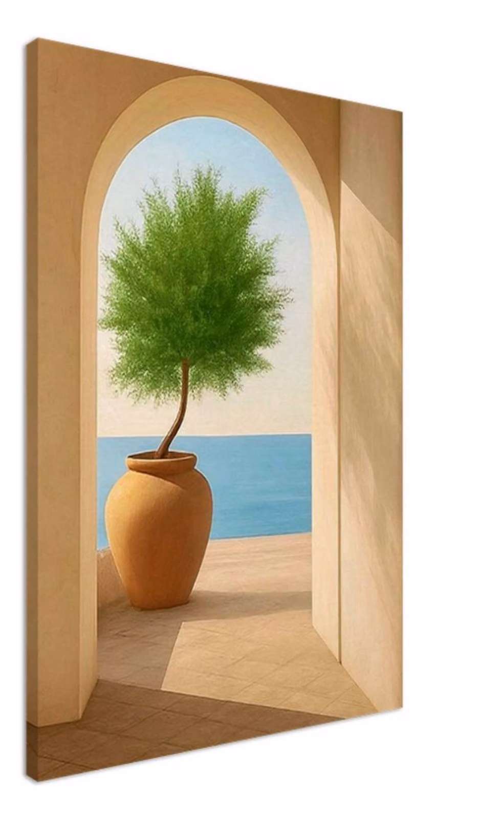 Mafett Modern Abstract Archway and Tree Design Canvas Wall Art in Beige, Gold and Blue – 2