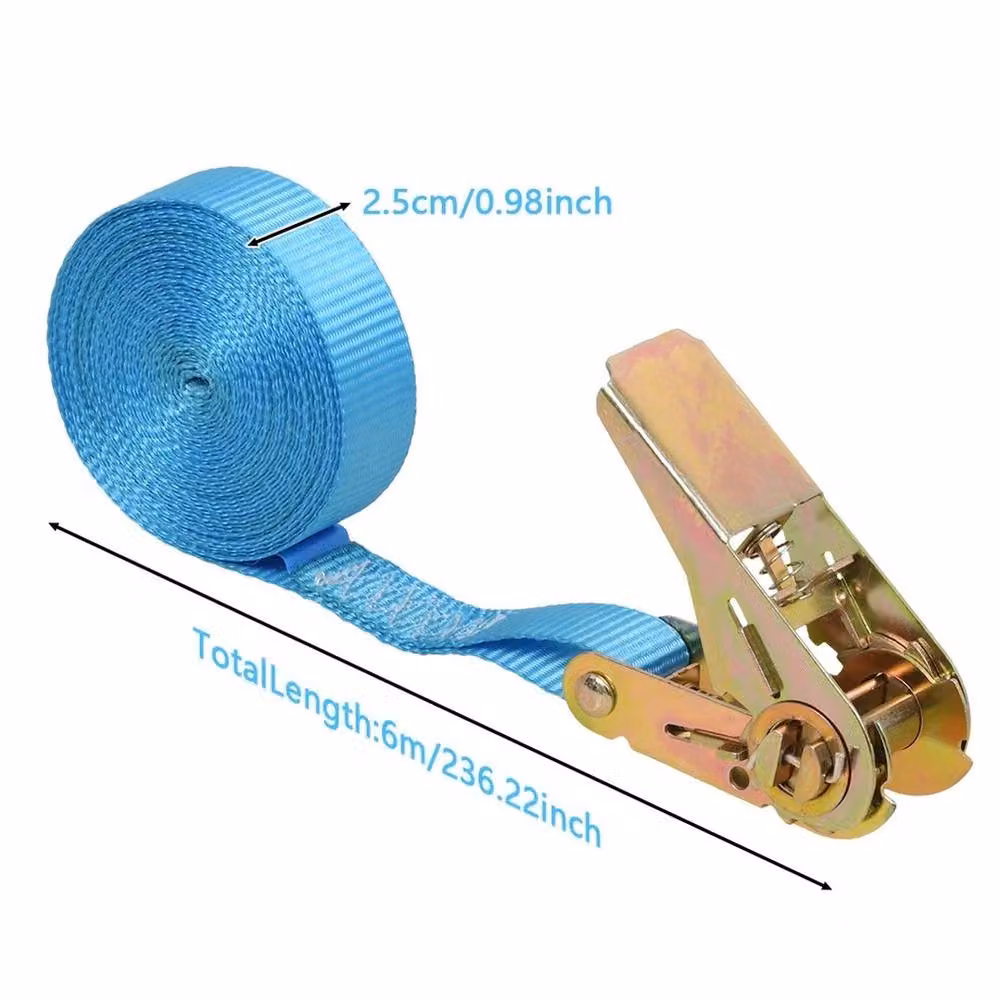 Nordara Blue Polyester Ratchet Straps, 25 mm x 6 m, 800 kg Capacity – 2