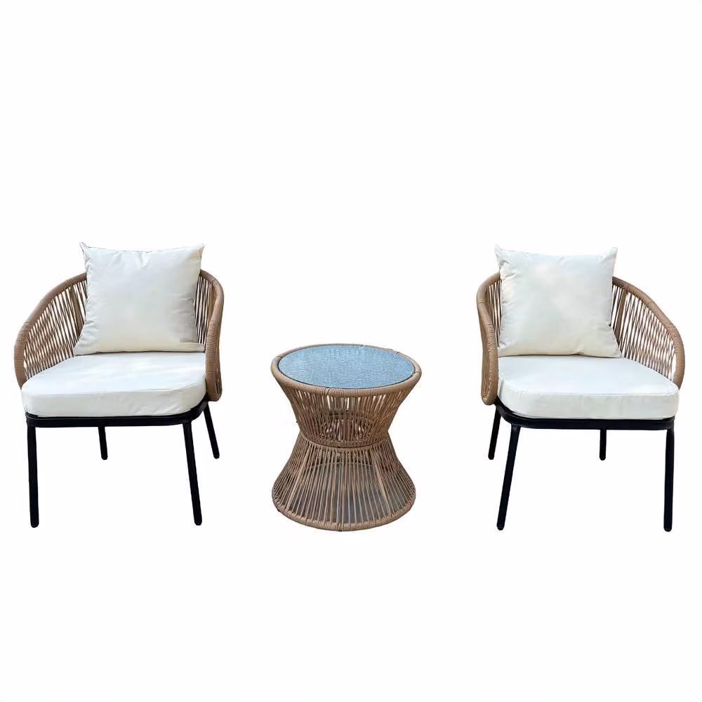 Artemis Home Florent Patio Bistro Set in Beige Rattan – 2