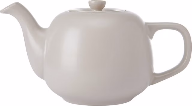 La Cafetire Classic Ceramic Teapot, Latte, 600ml, Beige and Yellow