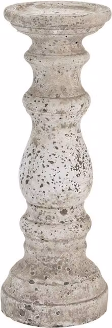 Love Lace Minimalist White and Beige Ceramic Column Candle Holder – 1