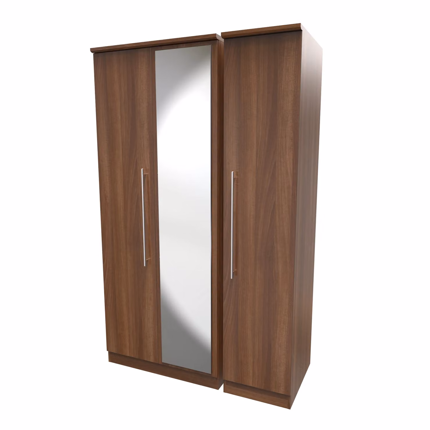 Carlton Ready Assembled 2 U Triple Mirror Wardrobe in Brown – 2
