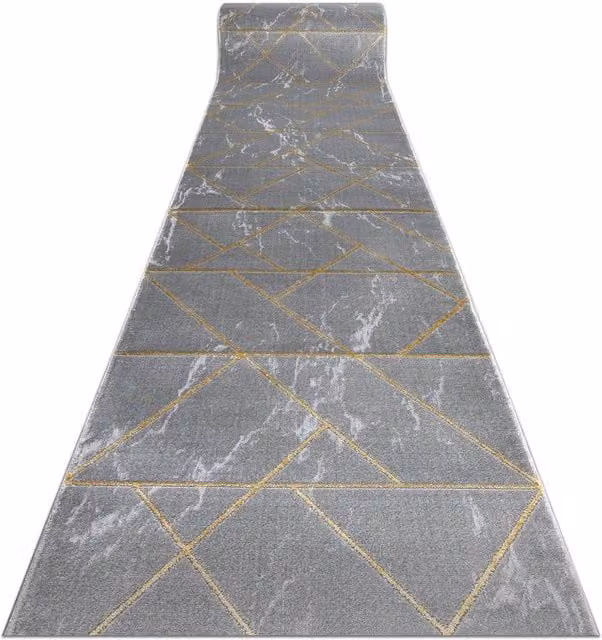 RugsX Emerald Geometric Table Runner in Grey, W/D/H: 80 x 250 cm