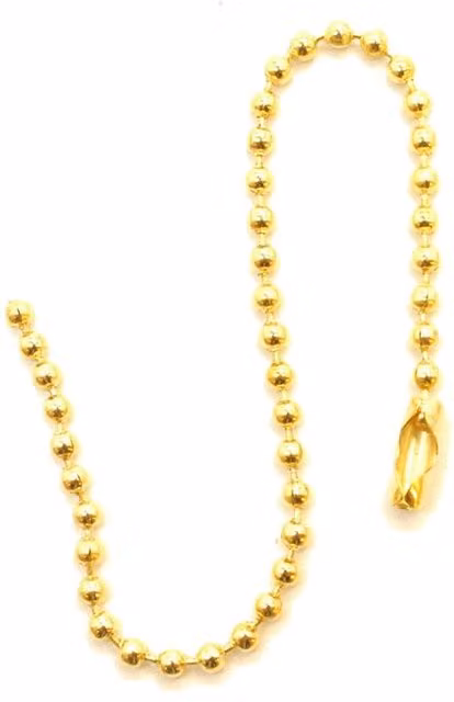 Neel Blue Gold Alloy Metal Ball Bead Tag Chain, 20 cm, 100 Pieces