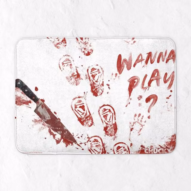 Chucky Dagger Bath Mat in White, W/D: 70 x 50 cm