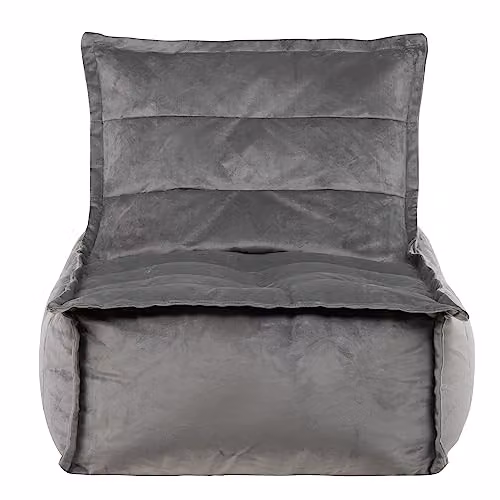 icon Dolce Velvet Bean Bag Lounger, Set of 5, Grey – 7